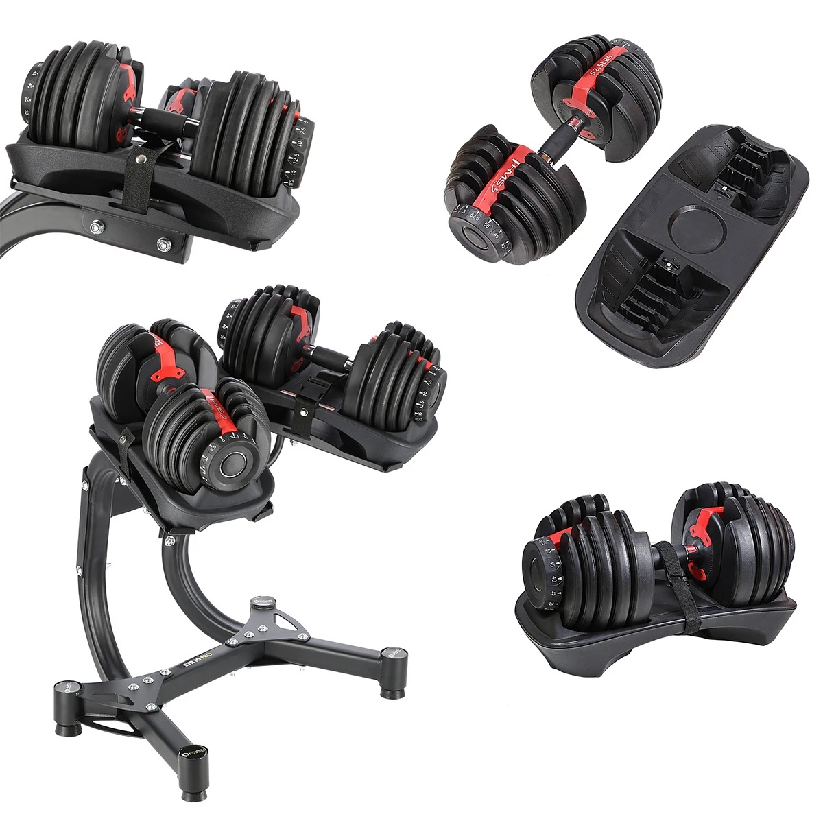 Nosač Smart-Lock bučica + 2x Smart-Lock podesivi uteg Paracot Flex One 24 kg