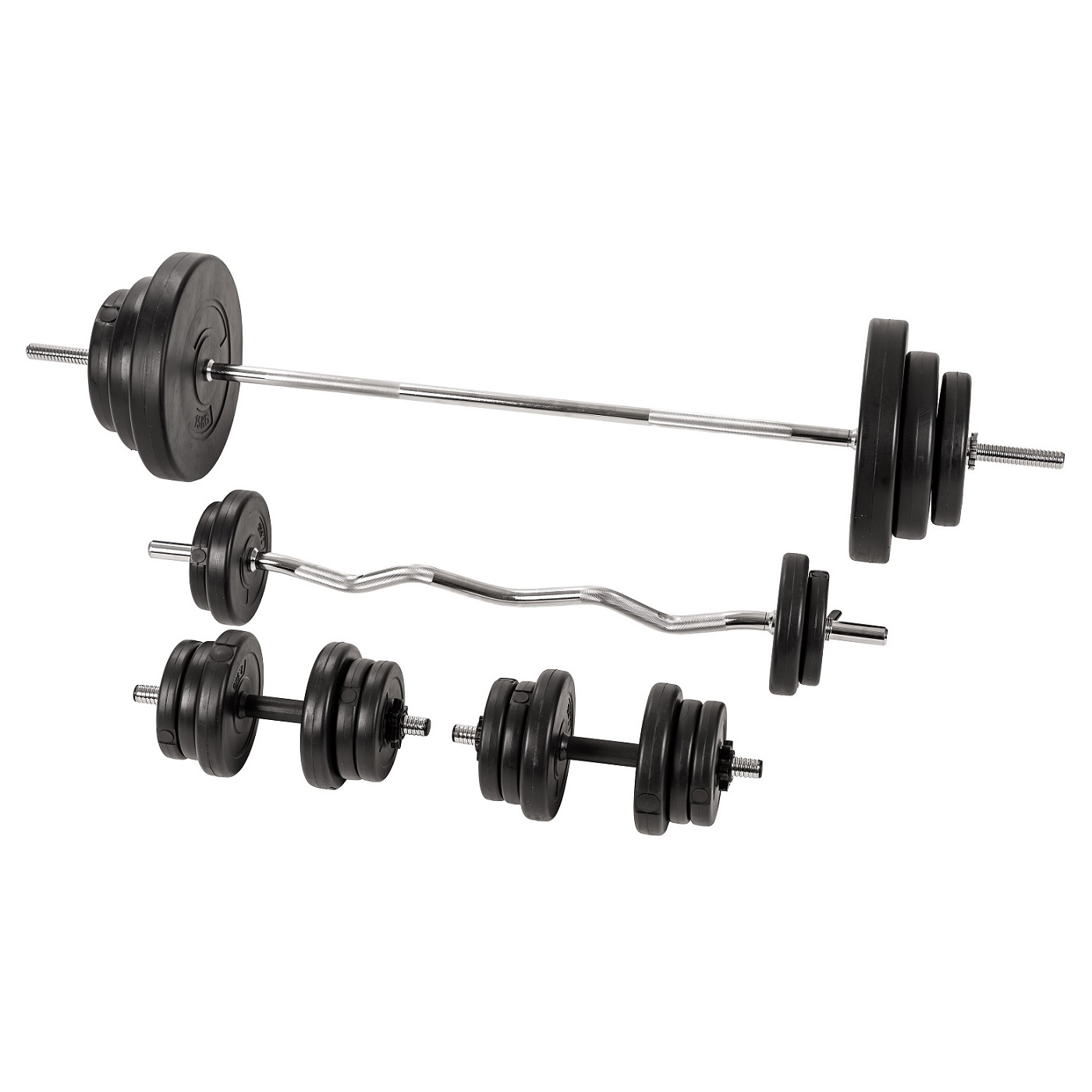 Komplet utega i šipki Gym Master 100 kg