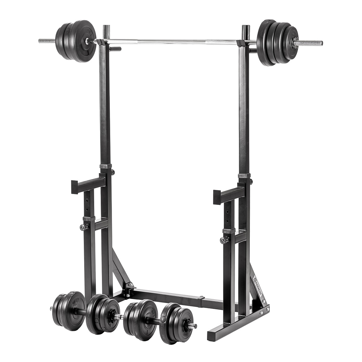 Squat / Dip Adjustable Rack + Komplet utega i šipki - 50 kg