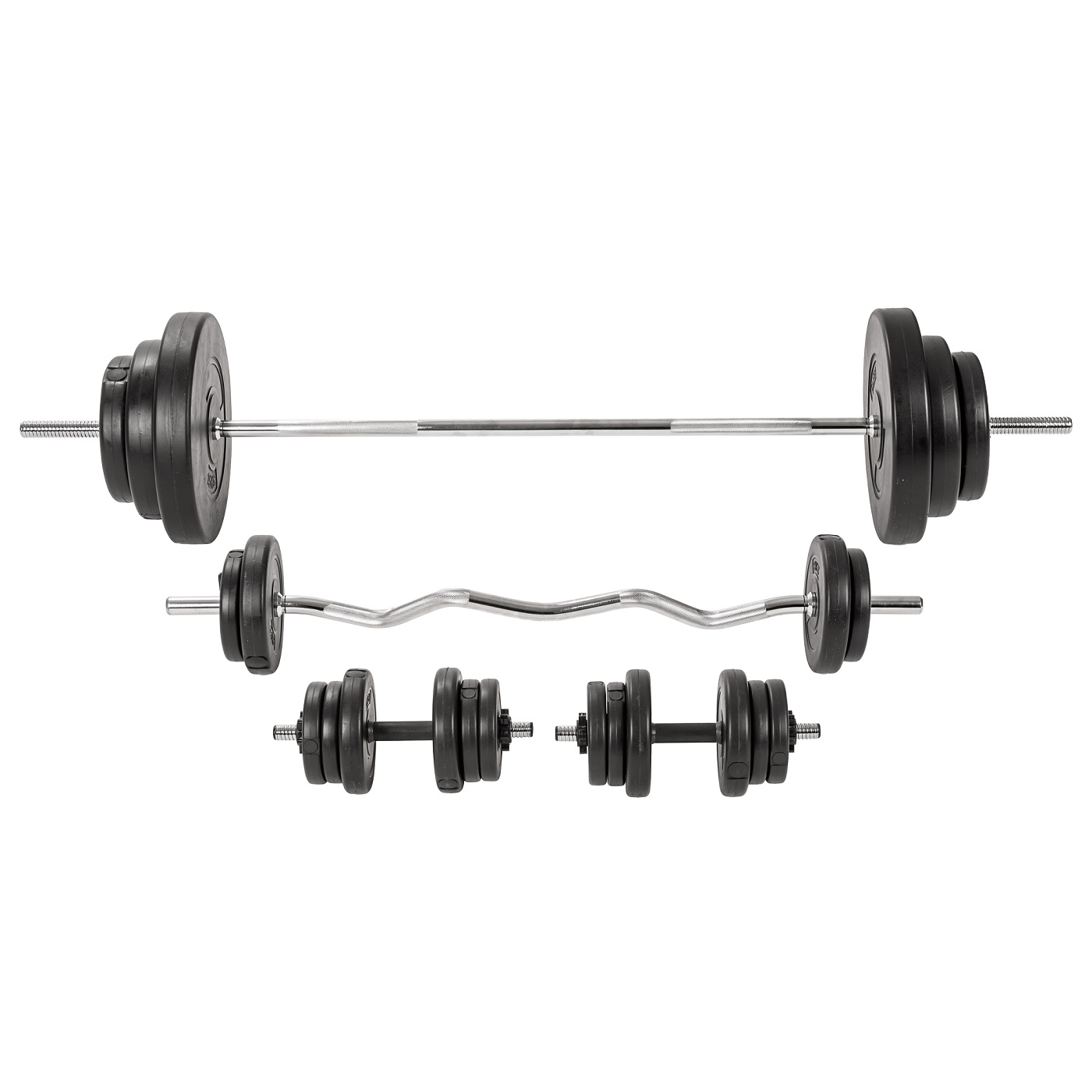 Komplet utega i šipki Gym Master 100 kg