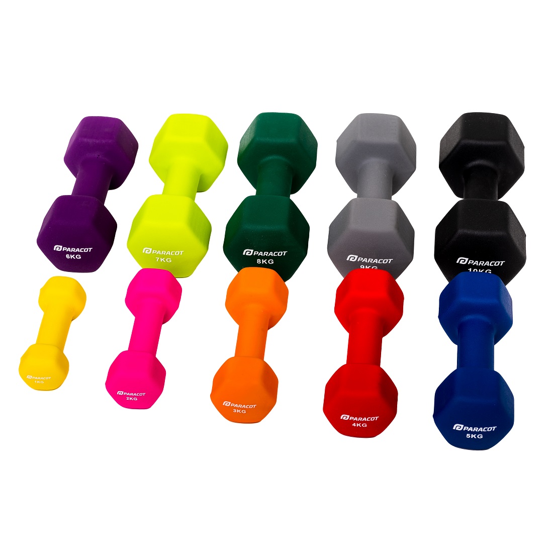 Set neopren bučica 1 / 2 / 3 / 4 / 5 / 6 / 7 / 8 / 9 / 10 kg (10 kom)