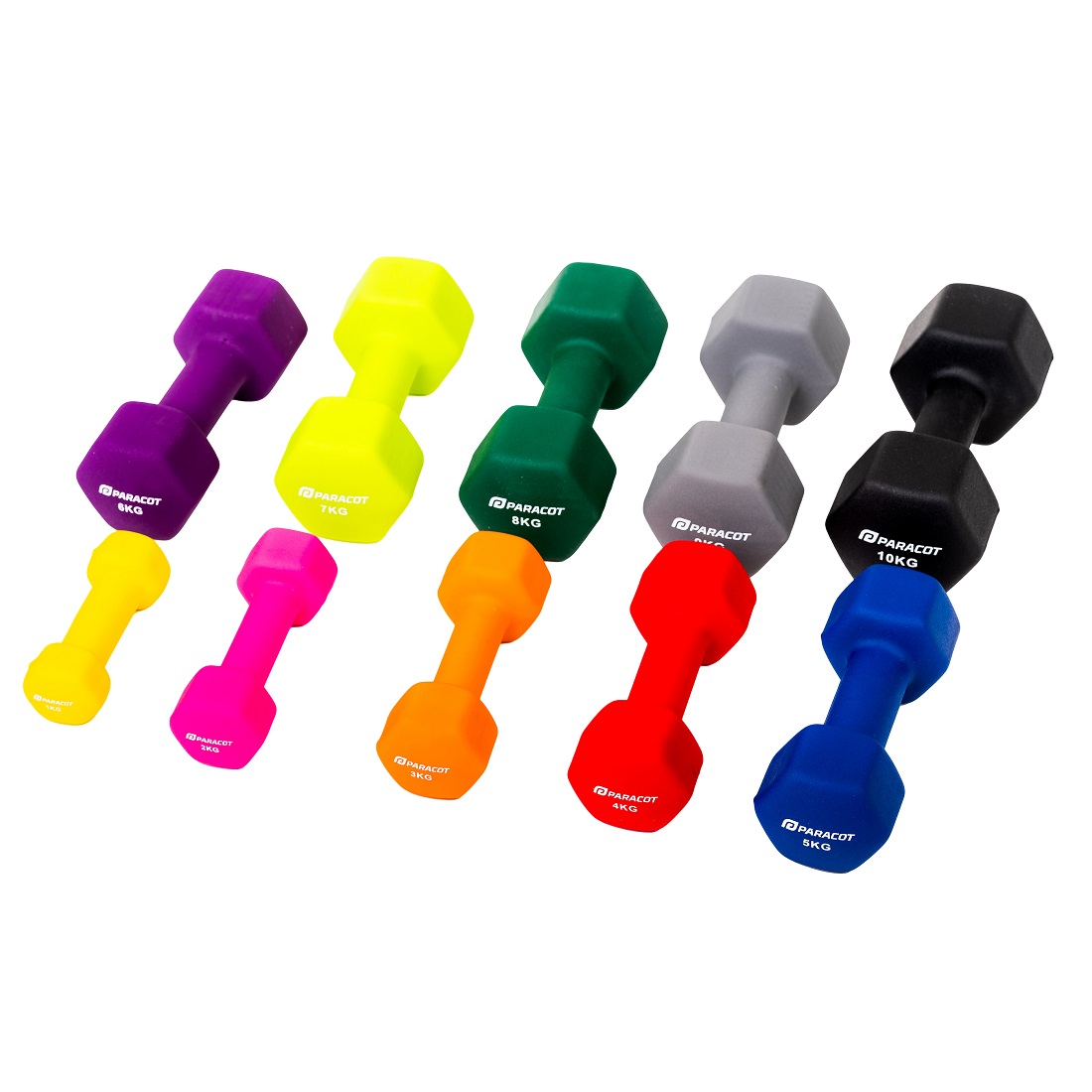 Set neopren bučica 1 / 2 / 3 / 4 / 5 / 6 / 7 / 8 / 9 / 10 kg (10 kom)