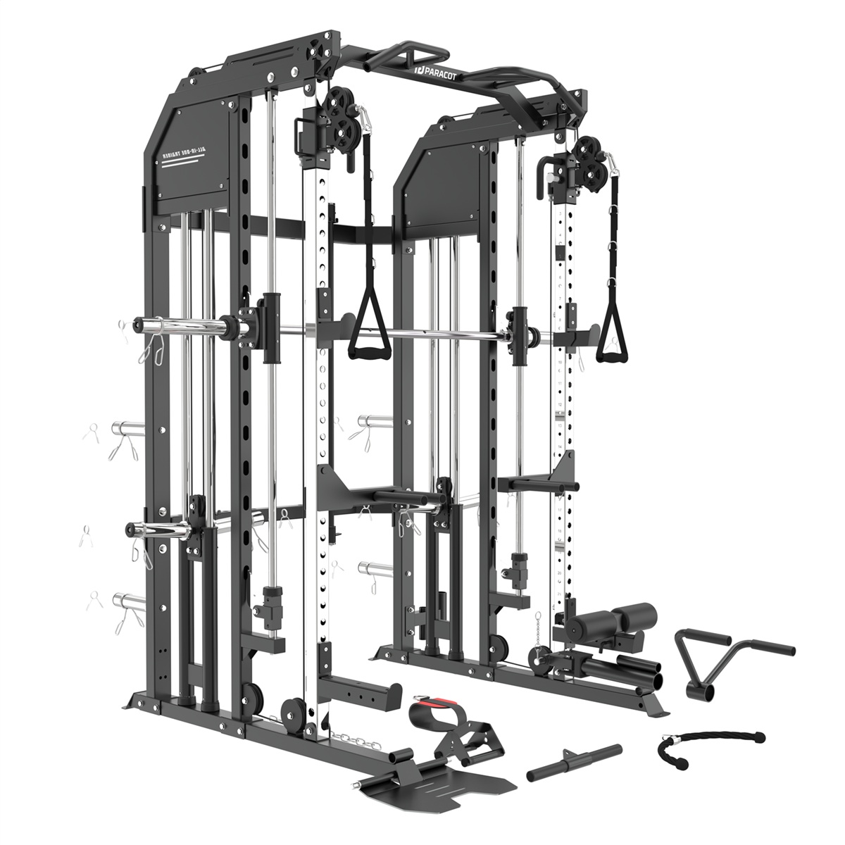 Smith Machine & Power Rack with Cable Pulley Paracot SM30