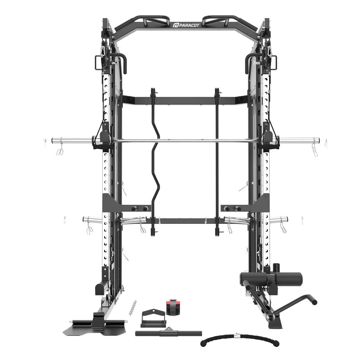 Smith Machine & Power Rack with Cable Pulley Paracot SM30
