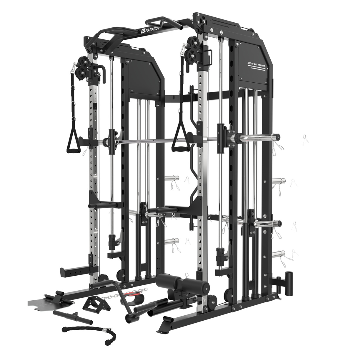 Smith Machine & Power Rack with Cable Pulley Paracot SM30